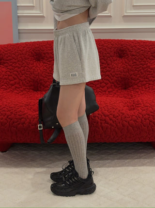 SPORTY & RICH - SR Runner Soft Disco Short in Gray