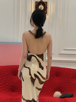 GIUSEPPE DI MORABITO SILK LONG DRESS