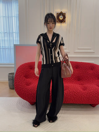 VAILLANT - KNIT TOP STRIPED W/ CONTRAST NECKLINE & CUFF / STRIPES