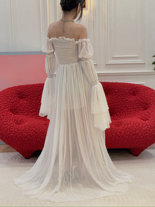 BLUMARINE - Long Silk Chiffon Dress With Buttons