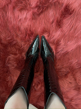 COPERNI Black Croco Bridge Cowboy Boots