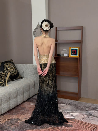 LA FUORI - ONYX SIREN EMBELLISHED SKIRT