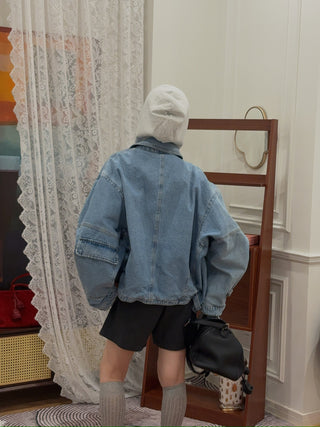 HED MAYNER - BELTED DENIM JACKET