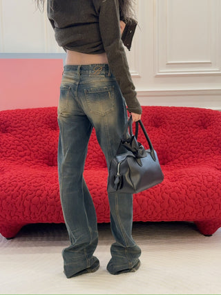 BLUMARINE Boyfriend Jeans With Studs And Logo