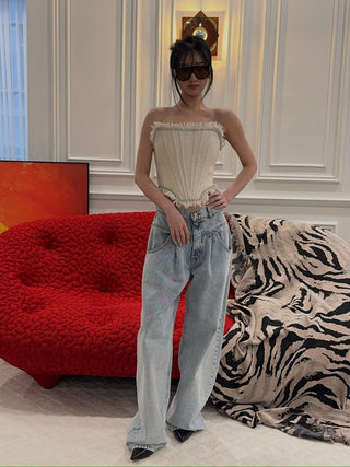 GIUSEPPE - BUSTIER IN MILK WHITE