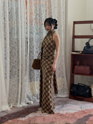 AYA MUSE - Kae Top in Plaid Brown