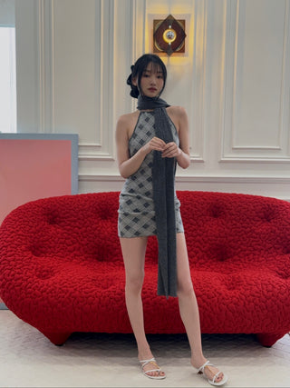 AYA MUSE - Axis Dress in Plaid Gray