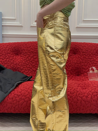 CULTNAKED Killa pants in Gold Croc