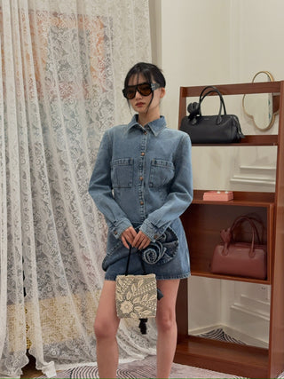 MAGDA BUTRYM - Denim Shirt in Dark Blue
