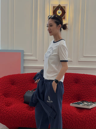 SPORTY & RICH - Riding Club Ringer Tee in White