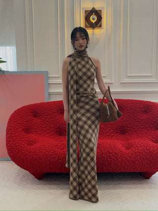 AYA MUSE - Kae Skirt in Plaid Brown