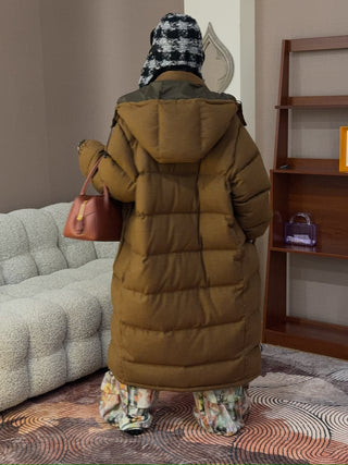 SIMONETTA - GANNA - LORO PIANA WOOL DOWN COAT WITH HOOD