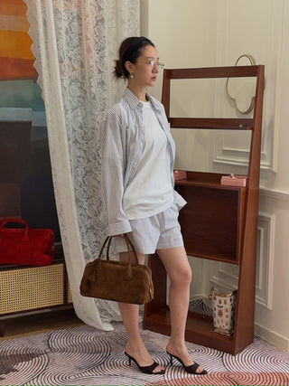 SPORTY & RICH - SRC Oversized Shirt in Blue Striped