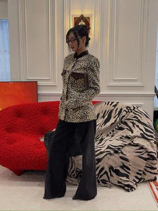 CARELLI - Carol Leopard Jacket in Beige Leopard Print