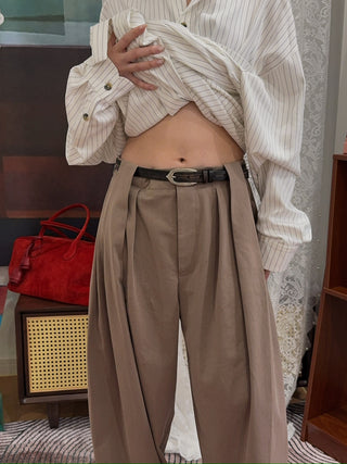 THE MANNEI - Wide Trousers in Beige