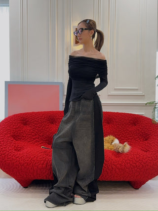 CHRISTOPHER ESBER - SONORA VEILED TOP / BLACK