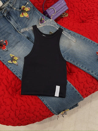 ROKH Ribbed Cropped Tank Top