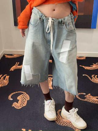 MM6 Maison Margiela Taped denim shorts