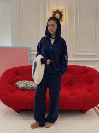 SIMONETTA - CORDOBA - KNITTED CASHMERE PANTS / NAVY