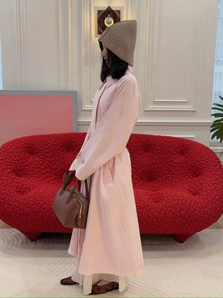 MAGDA BUTRYM -  Belted cotton trench coat in beige