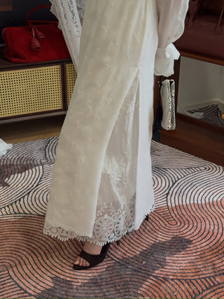 MAGDA BUTRYM - Embroidered High-Neck Midi Dress with Blouson Bodice