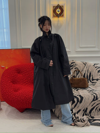ROKH BALLOON SHAPE BUTTONED TRENCH COAT