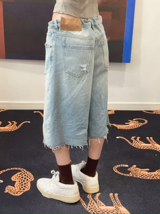 MM6 Maison Margiela Taped denim shorts