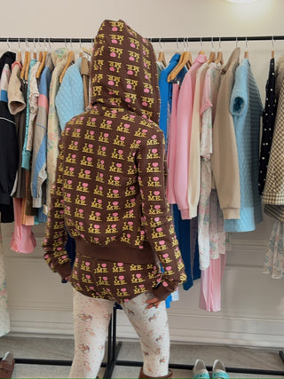ASHLEY WILLIAMS - Shrunken Hoodie  in I Heart Me Choco