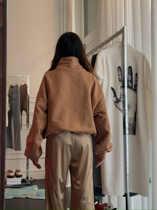 HED MAYNER HI NECK CROPPED SWEATSHIRT