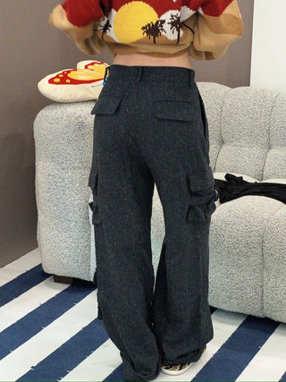 LESUGIATELIER TURN-UP CARGO TROUSERS