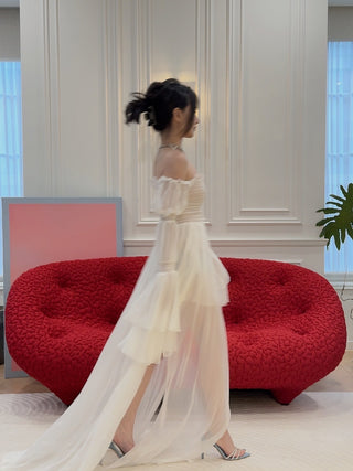 BLUMARINE - Long Silk Chiffon Dress With Buttons