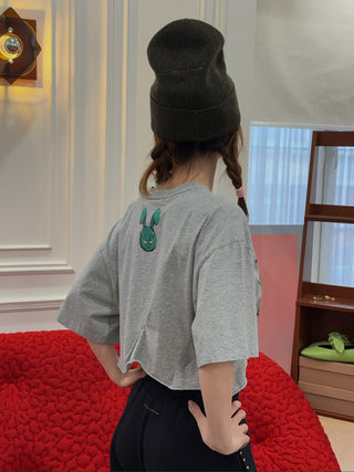 NATASHA ZINKO  PLEATED CROPPED T-SHIRT
