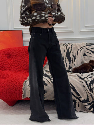 MM6 Maison Margiela - WIDE LEG JEANS BLACK/DARKGREY