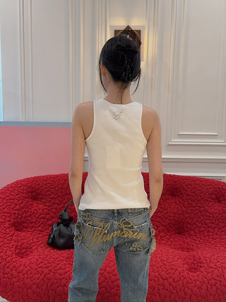 BLUMARINE RIBBED TANK TOP