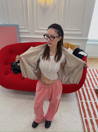 SPORTY & RICH X JUICY COUTURE - Juicy Emblem Wide Sweatpant in Rose