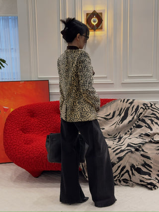 CARELLI - Carol Leopard Jacket in Beige Leopard Print