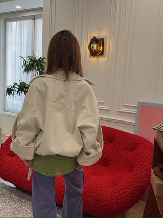 BLUMARINE DENIM BOMBER JACKET