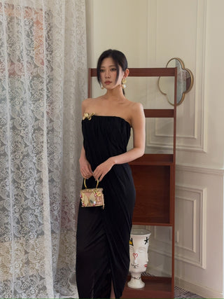 BLUMARINE DRESS BUSTIER SABLE