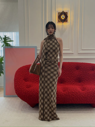 AYA MUSE - Kae Skirt in Plaid Brown