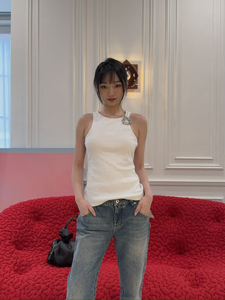 BLUMARINE RIBBED TANK TOP
