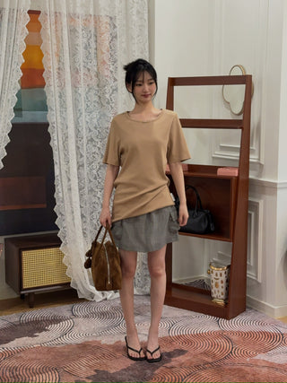 COPERNI - Woven Tailored Cargo Mini Skirt in Grey