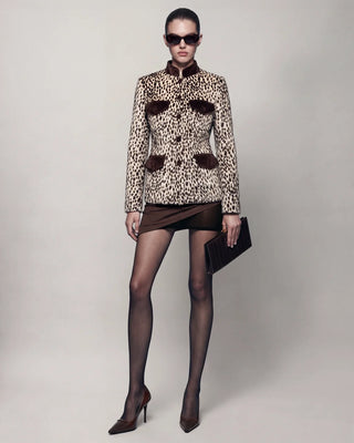 Pre-order CARELLI - Carol Leopard Jacket in Beige Leopard Print