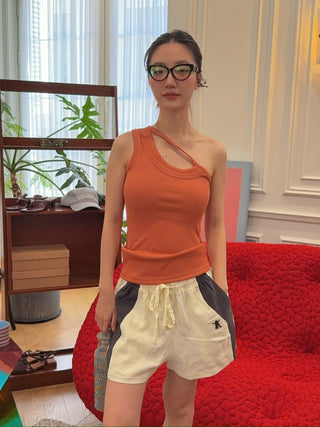 Christopher Esber Paisley Bound One Shoulder Tank