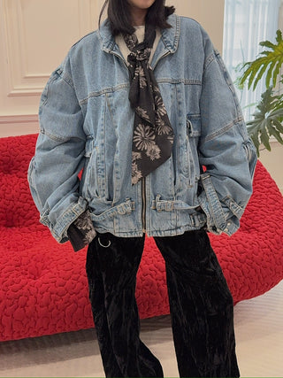 HED MAYNER - BELTED DENIM JACKET