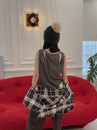 LESUGIATELIER BACK CUT-OUT TANK TOP