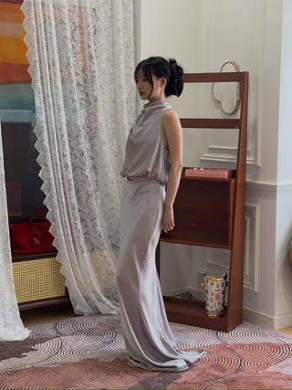 THE ANDAMANE TABITA SLEVELESS DETAILED MAXI DRESS