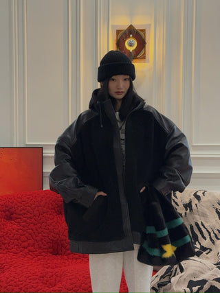 THE MANNEI - Leather Jacket in Black
