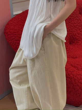 OPEN YY - FULL GATHER PANTS / Beige