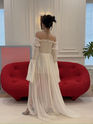 BLUMARINE - Long Silk Chiffon Dress With Buttons