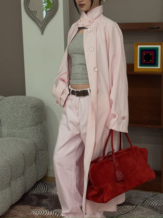 MAGDA BUTRYM - Loose-Leg Denim Pants in Pink